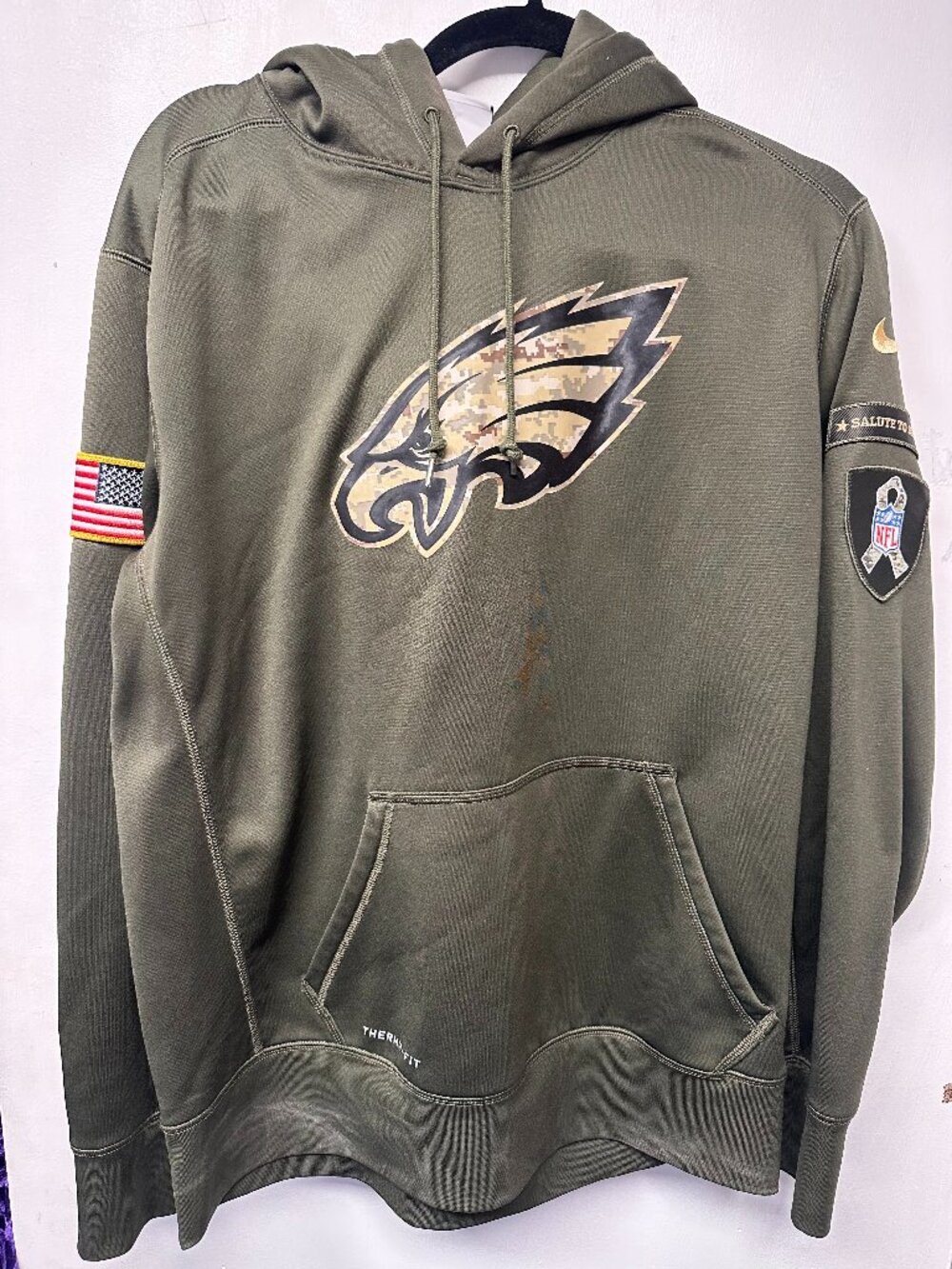 Philadelphia Eagles Military Hoodie, Size Large